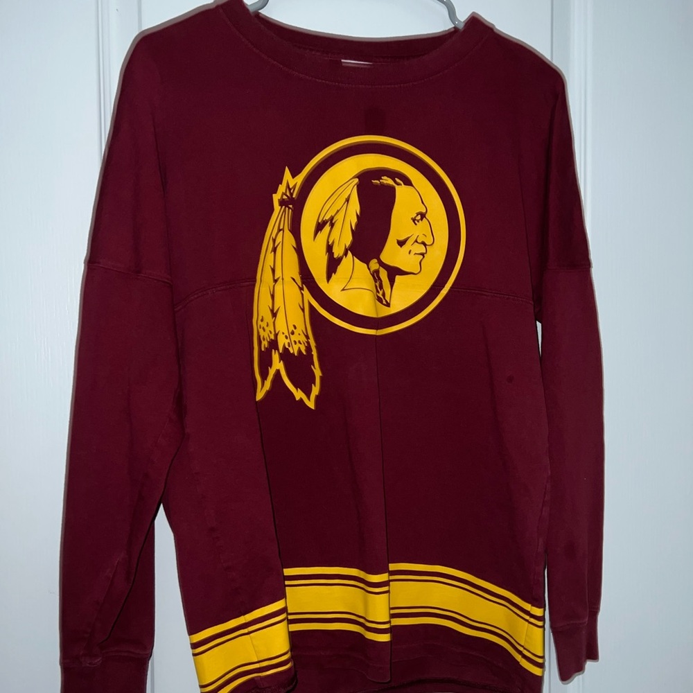 Victoria's Secret Pink redskins Maroon Top with Yellow Accents